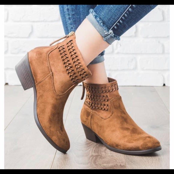 Tan Peyton braided details bootie - Picture 1 of 3